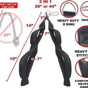 Tricep Rope Cable Attachment Pull Down Strap