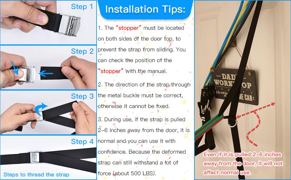 Door anchor strap installation guide