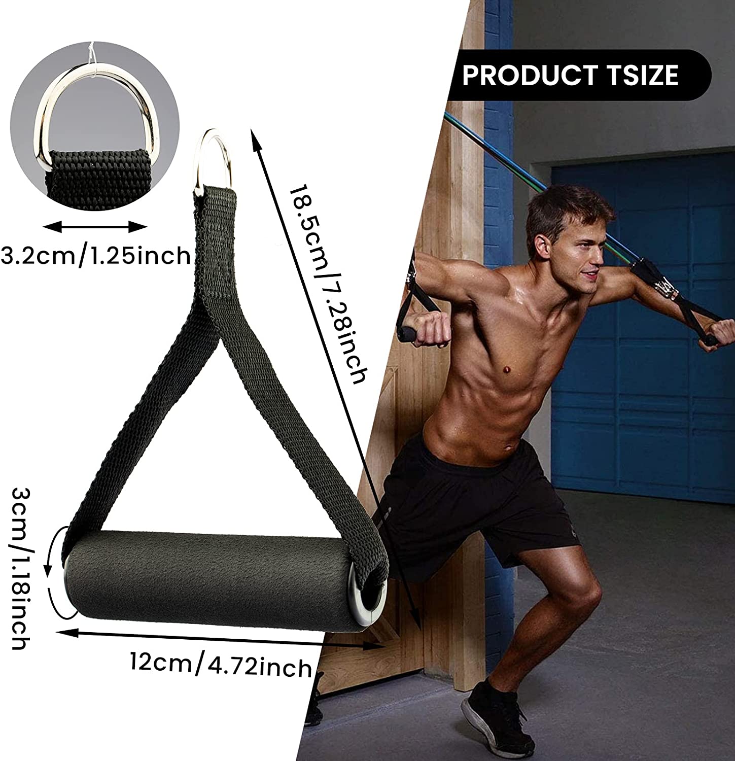 Exercise Handles Cable Machine Attachments Resistance Bands Handles Grips Fitness Strap Stirrup