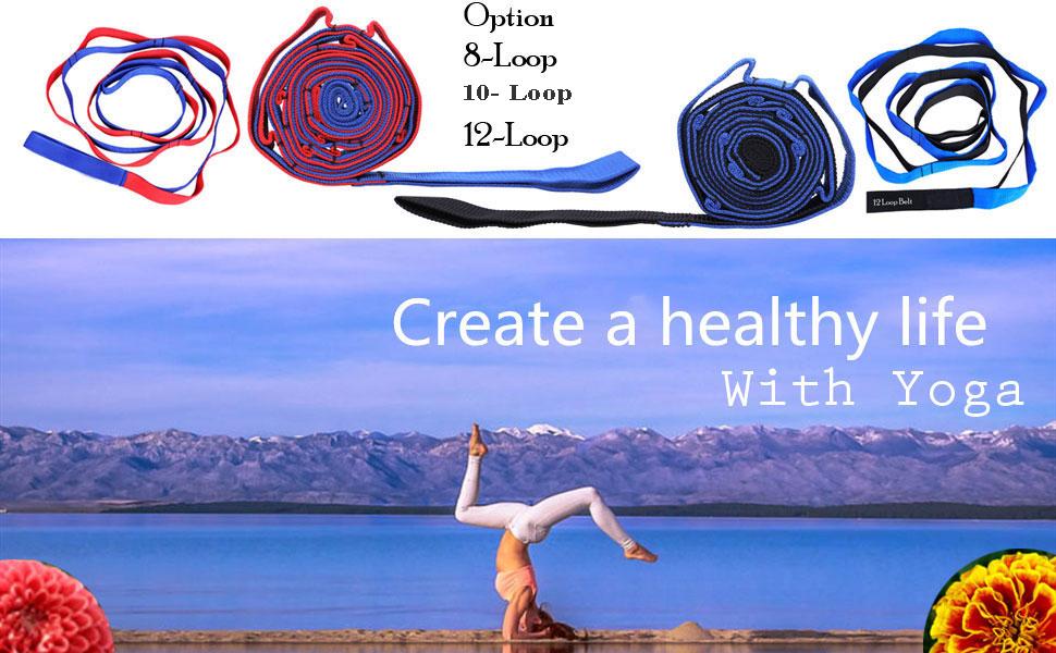 yoga belt straps with Premium Woven Nylon material