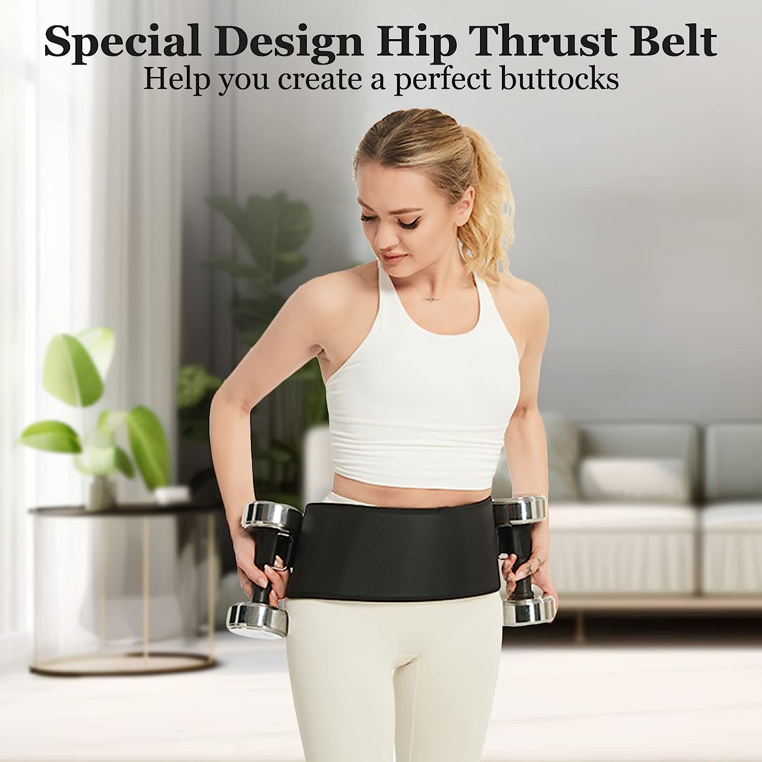 Exercise Hip Thrust Belt for Dumbbells for women
