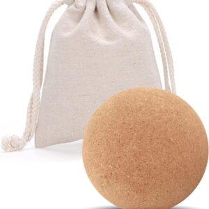 Cork Massage Ball, High Density Fine Particles Massage Ball for Deep Tissue Muscle Massage, Myofascial Release, Trigger Points, and Yoga Therapy, 2.5 Inch Lightweight Lacrosse Massage Ball