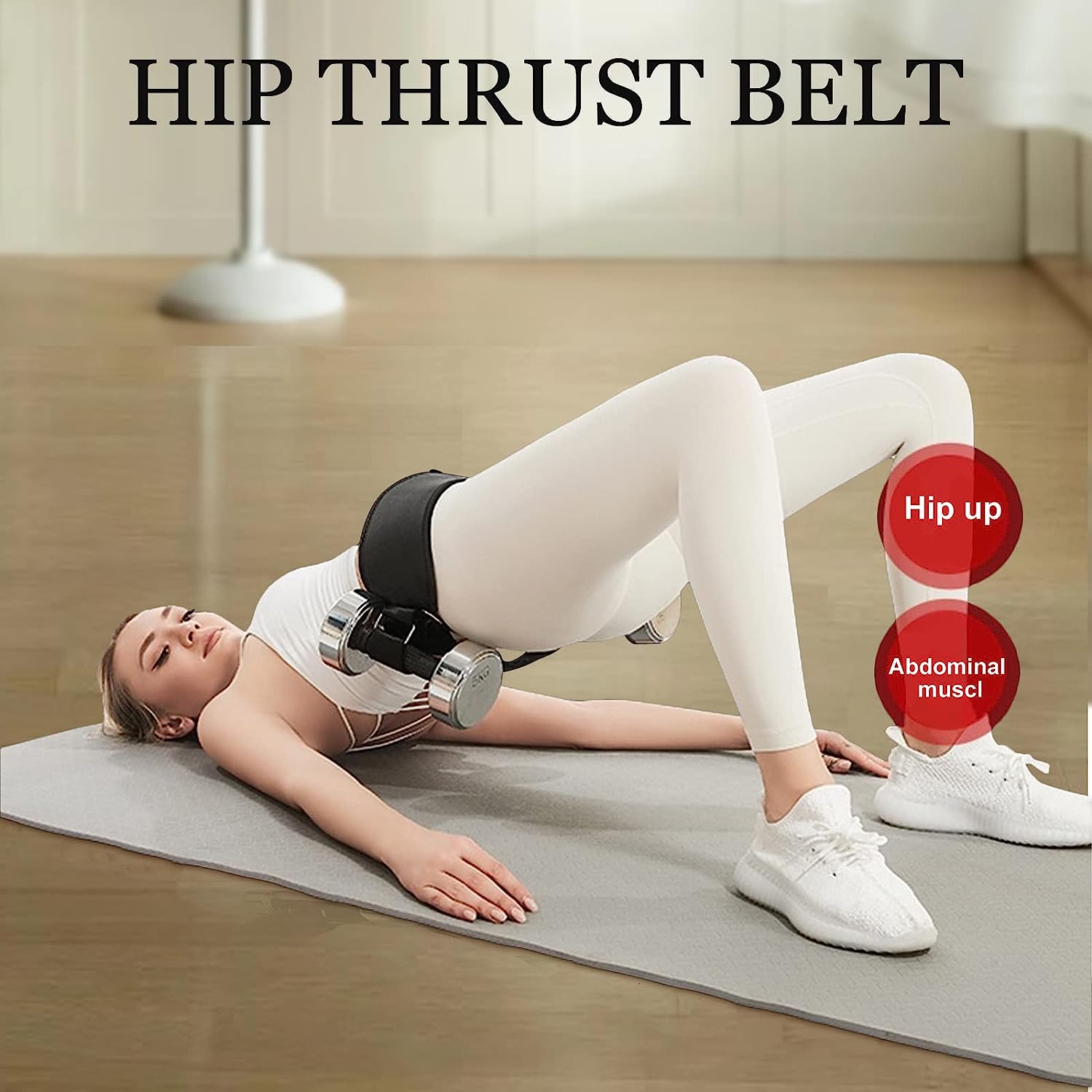 Hip Bridge Belt for Dumbbells Kettlebells, Anti-slip Multifunctional Fitness Nylon Hip Thrust Belt Protects Your Hips to for Gym or Home Gym Workout