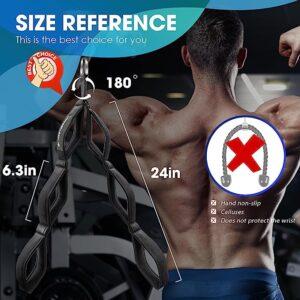 Tricep Rope Cable Attachment Handles, Greater Range of Motion, Tricep Pull Down Rope for Push Downs, Crunches, Facepulls for home Gym