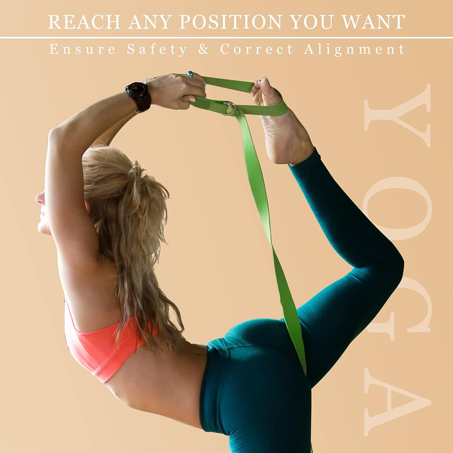Yoga Strap for Stretching 8 Ft Yoga Exercise Adjustable Straps Yoga Bands with Safe Adjustable D Ring Buckle for Pilates Gym Workouts Yoga Fitness Improves Sitting Posture buy online in india