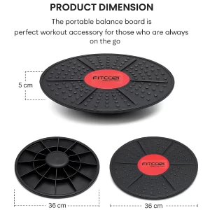 Wobble Balance Board, Exercise Balance Stability Trainer Portable Balance Board with Handle for Workout Core Trainer Physical Therapy & Gym 15.7 Diameter No-Skid Surface (1)