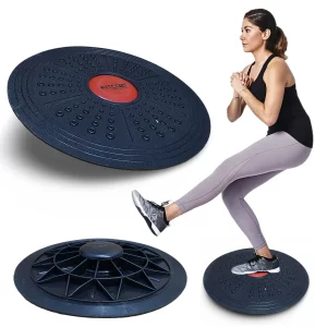 Wobble Balance Board, Exercise Balance Stability Trainer Portable Balance Board with Handle for Workout Core Trainer Physical Therapy & Gym 15.7 Diameter No-Skid Surface (3)