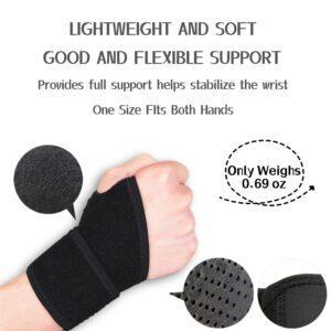 Wrist Braces - Wrist Wraps for Carpal Tunnel, Arthritis, and Tendinitis Pain Relief - Fits Both Right and Left Hands - Compression and Support for Fitness Enthusiasts