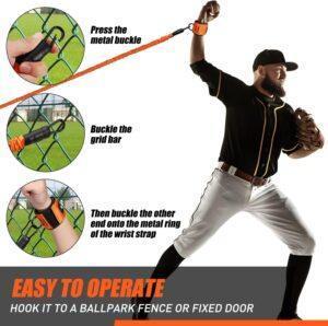 cRicker Resistance Bands 50lbs, Arm Bands for Baseball Pitchers, Youth & Adult Athletes Improve Pitching Batting, Arm Strength, Flexibility, Rotational Speed, Baseball Training Equipment