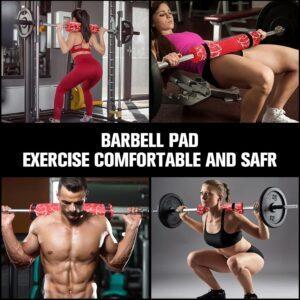 Barbell Pad Foam Squat Bar Pad Hip Thrust Pad with Safety Straps for Squats fitcozi