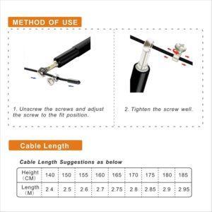 BEST Adjustable steel coated rope-Aluminum Anti Skipping Handle -Fitness Training Boxing Sports Exercises -Suitable for Kids and Adults