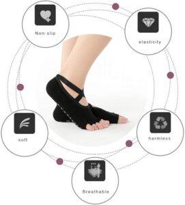Clasped Pilates Socks for Ballet Pilates Barre Dance