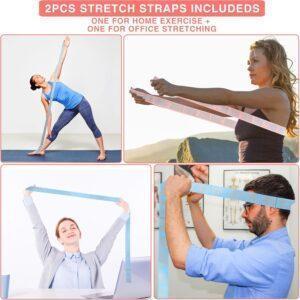 Elastic Yoga Stretching Strap with Loops, Stretch Straps For Physical Therapy, Pilates Stretch Band, Elastic Exercise Bands, Leg Stretching Strap, Stretch Resistance Bands For Exercise