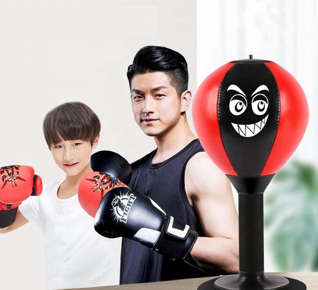 Desktop Punching Bag, Stress Buster with Suction Cup for Office Table and Counters, Heavy Duty Stress Relief Ball, Desk Boxing Punch Ball, Funny Toys for Kids