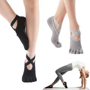Non-Slip Yoga Socks with Toes for Women