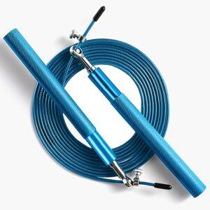 Speed Jump Rope - 360° Swivel Ball Bearing - Adjustable steel coated rope-Aluminum Anti Skipping Handle -Fitness Training Boxing Sports Exercises blue