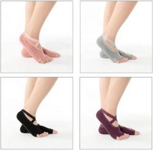 best Women's Yoga Socks with Toes, Clasped Pilates Socks for Ballet Pilates Barre Dance