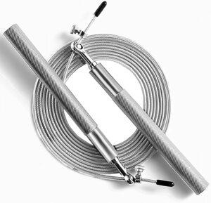 silver Speed Jump Rope - 360° Swivel Ball Bearing - Adjustable steel coated rope-Aluminum Anti Skipping Handle -Fitness Training Boxing Sports Exercises -Suitable for Kids and Adults