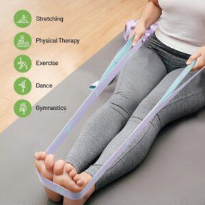 Elastic Yoga Stretching Strap with Loops, Stretch Straps For Physical Therapy,