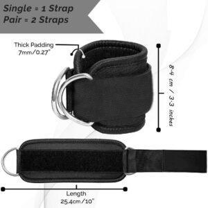Glute Kickback D-Ring for Cable Machine Gym Foot Leg Training Brace Support 1 Pair