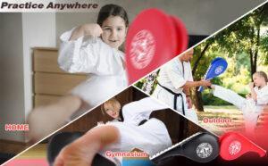 Taekwondo Kick Pads 2PK, Karate Martial Arts Training Equipment Kicking Target Pad, Double Strike Boxing Pads for Kids Youth Adult in india