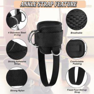 best Glute Kickback D-Ring for Cable Machine Gym Foot Leg Training Brace Support 1 Pair