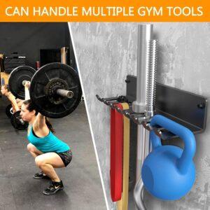 Gym Rack Organizer, Home Gym Accessories Hanger, Wall Mount Hooks for Olympic Barbells, Row Handles, Bats or Tools best