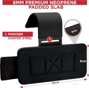 Weight Lifting Hooks, Non-Slip Rubber Coated Grips, 7mm Neoprene Wrist Support Padding, Power Lifting Barbell Rows Dead Lifts Chin Pull Up Fitness Strength Training Straps Gym Workout Straps