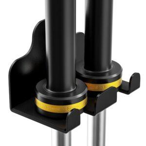 Olympic Barbell Hanger,Garage Gym Bar Wall Rack,Vertical Barbell Mount Rack,Black Powder Coated,Space Saving Commercial or Home Gym Accessory,Holds Under 50mm Bar Size