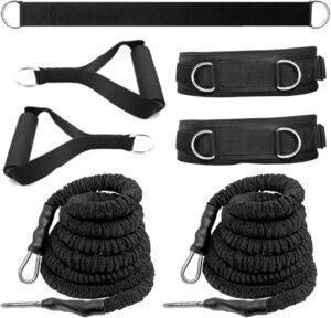 Resistance Speed Training Kit, 8pcs Exercise Explosive Force Bounce Physical Equipment Double Rope Improve Agility Power Strength for Jumping Basketball Tennis Football Volleyball