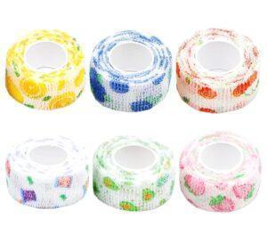 Self Adhesive Bandage Wrap Tape Tattoo Grip Tape Adherent Vet Wrap Elastic Cohesive Bandage for Sports, Finger Wrist