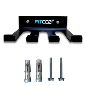 Fitcozi Barbell Hanger Barbell Rack Garage Gym Bar Wall Rack,Wall Mount Barbell Storage Holder Olympic Bar Hanger, Holds Under 33mm Bar Size (3 Cut)