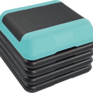 Step Aerobic Platform with 4 Stackable Risers Exercise Step Adjustable Height