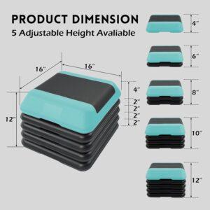 Step Aerobic Platform with 4 Stackable Risers Exercise Step Adjustable Height IN INDIA
