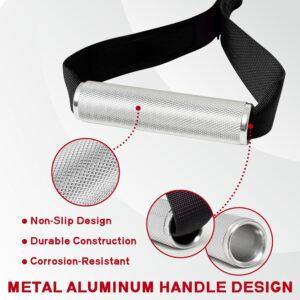 Aluminum Alloy Gym Handles for Power Rack Attachments, Resistance Band Handles with Cable Crossover System & Triceps Pushdown