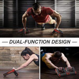 Dual desigh push up bar and abdominal wheel
