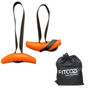 Fitcozi Gym Cable Attachments – Rubber Grip Pull-Up Handles for Functional Training, Weightlifting & Bodybuilding oragge