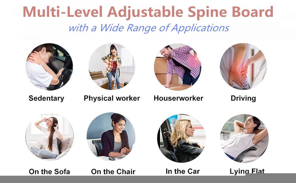 Neck & Back Stretcher for Lower Back & Neck Pain Relief, Adjustable Spine Board for Herniated Disc, Sciatica, Scoliosis how to heal