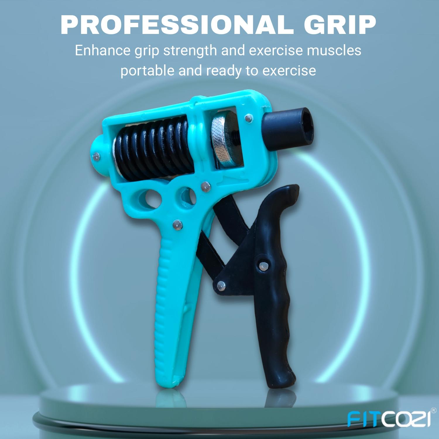Fitcozi Adjustable Hand Grip Strengthener (5–100 kg) – Forearm, Wrist & Finger Exerciser for Men & Women | Portable Hand Gripper for Home, Gym & Office Workout – Blue & Black - Image 2