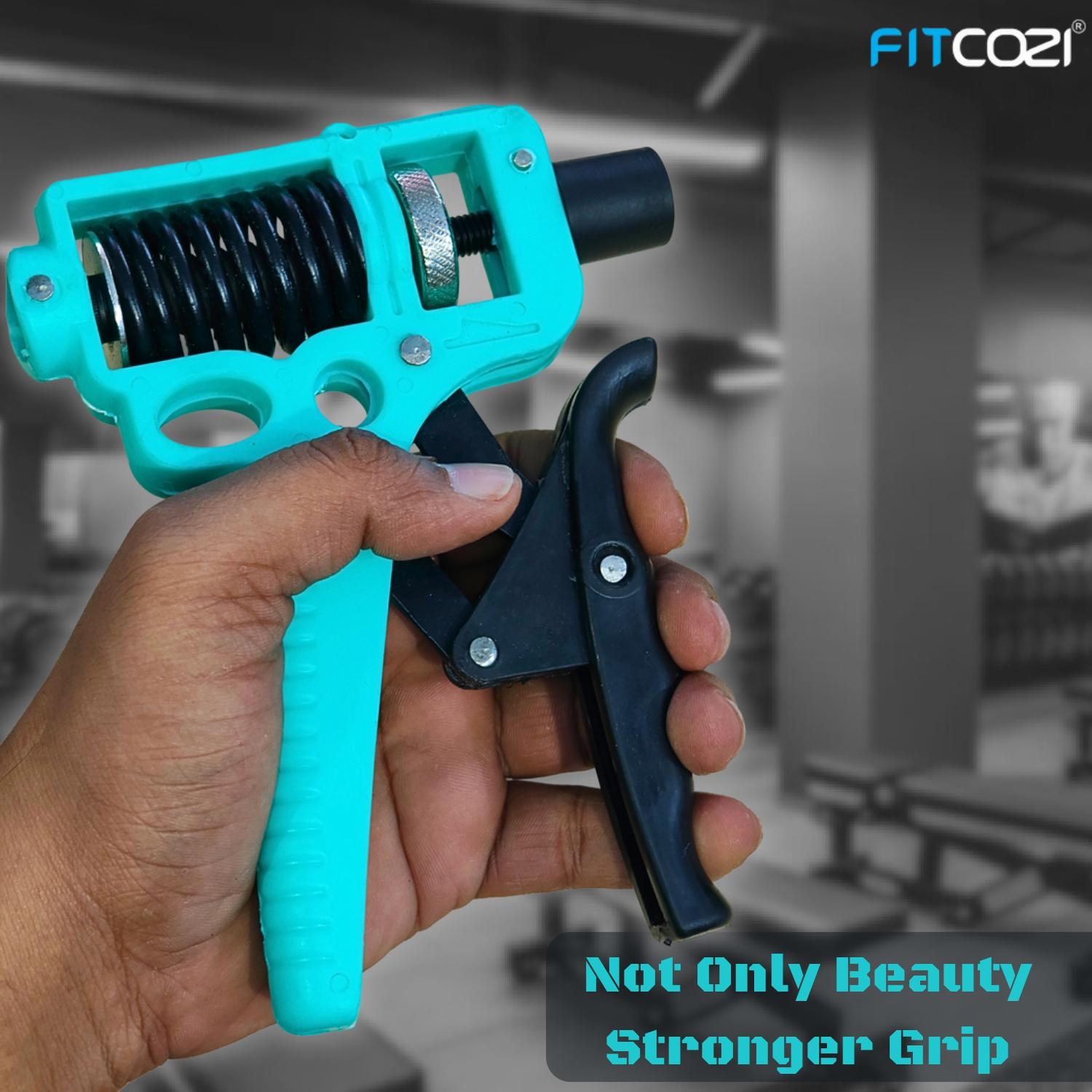 Fitcozi Adjustable Hand Grip Strengthener (5–100 kg) – Forearm, Wrist & Finger Exerciser for Men & Women | Portable Hand Gripper for Home, Gym & Office Workout – Blue & Black - Image 3