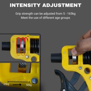 Fitcozi Professional Hand Grip Strengthener HandGripper (5kg - 60kg), Heavy Duty Adjustable Spring Gripper, Alloy Steel Construction, Blue and Black, 100+ Kg Resistance, Forearm Exercise Tool