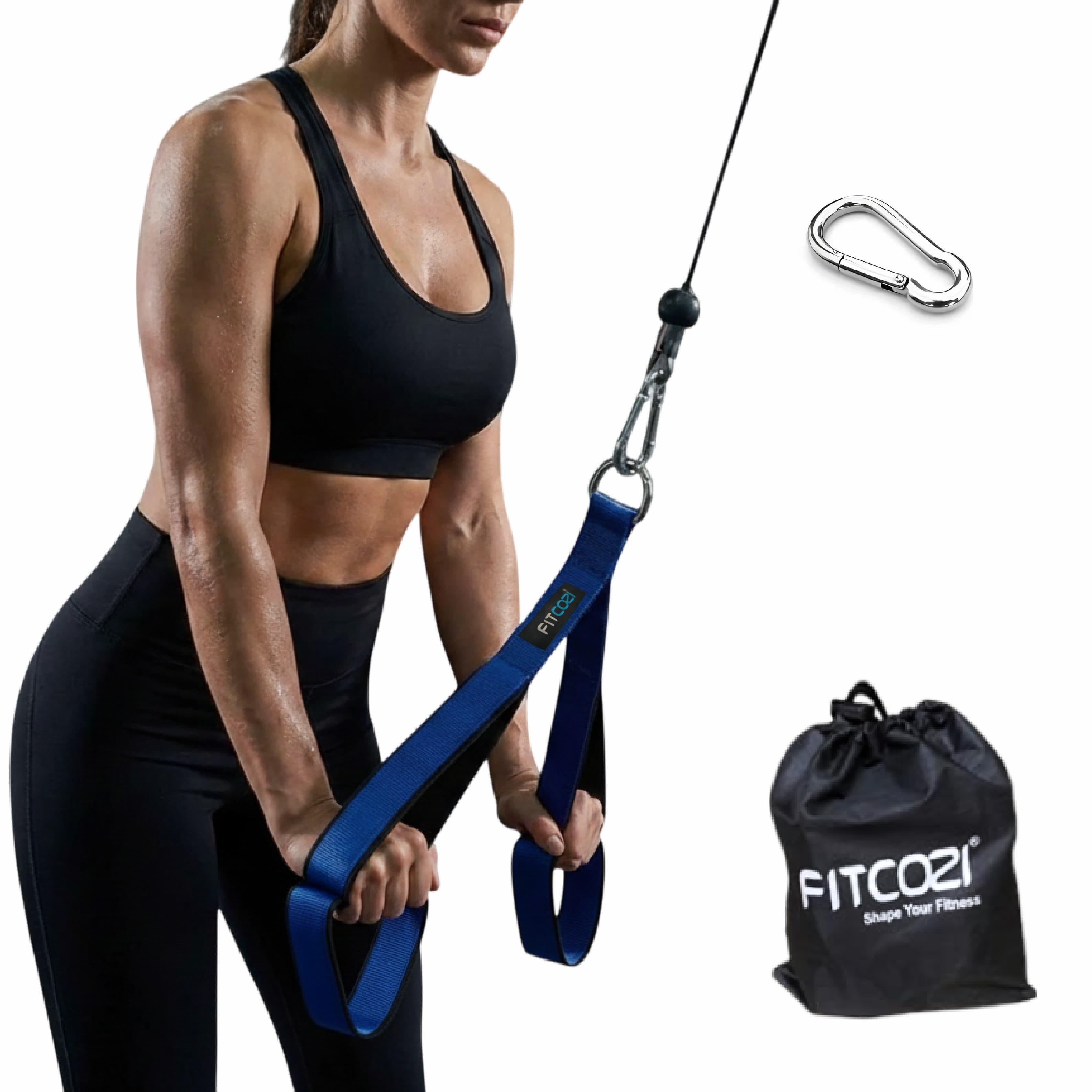 Buy Fitcozi® Women’s Tricep Rope Cable Attachment in blue. Ergonomic grip, durable nylon rope, and smooth range of motion for tricep, face pull, and cable workouts.