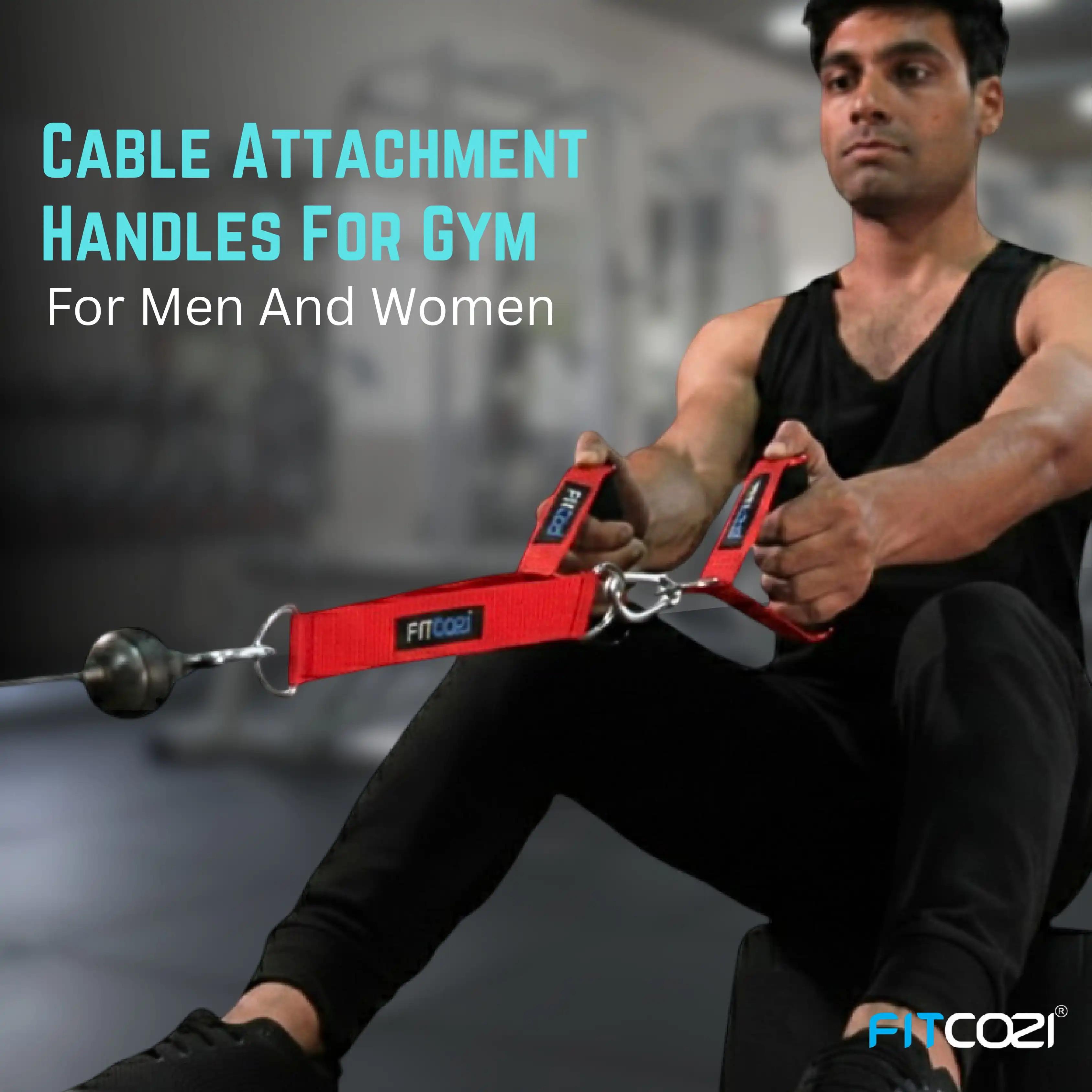 Take your strength training to the next level with the Fitcozi® Red Cable Attachments Set, designed for durability, comfort, and versatility. This all-in-one set includes heavy-duty cable handles, a (1)
