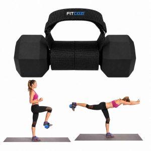 FITCOZI Tibialis Trainer adjustable dumbbell ankle strap for tibialis raises and lower leg strength training
