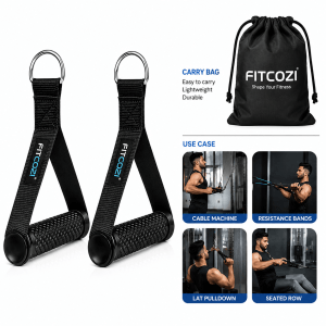 Fitcozi D Handle Gym Exercise Handles, Replacement Handles for Cable Machine Pulley Systems (2)