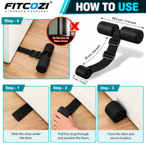 FITCOZI Nordic Curl Strap – Adjustable Hamstring & Leg Trainer for Home Workouts