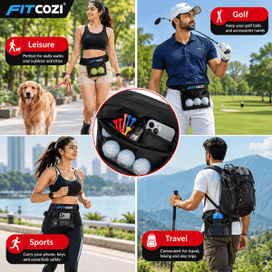 FITCOZI adjustable tennis and pickleball waist bag with stretchable mesh ball pocket online