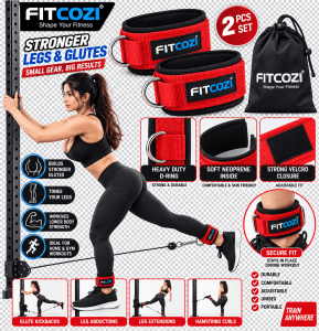 FITCOZI ankle straps for gym and home lower body workouts
