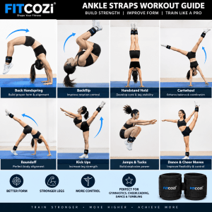 FITCOZI black gymnastics ankle straps for tumbling cheerleading dance and training (4)