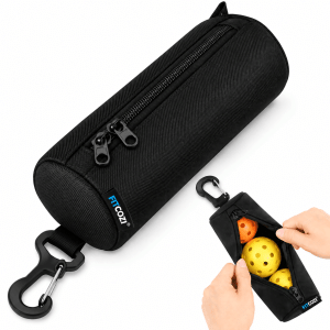FITCOZI pickleball ball holder pouch with hook for carrying up to 3 pickleballs